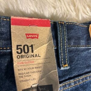Levi's Blue Denim Jeans with Tan Leather Patch
